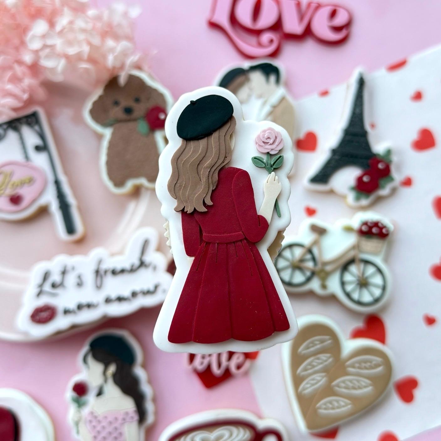 Let's French Valentines Set raised stamp by Le Monde De Mely