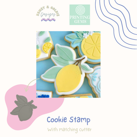 Lemon raised stamp by Honey & Goldie