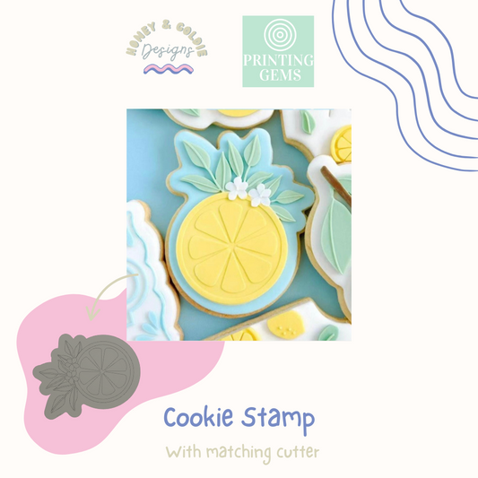 Lemon slice raised stamp by Honey & Goldie