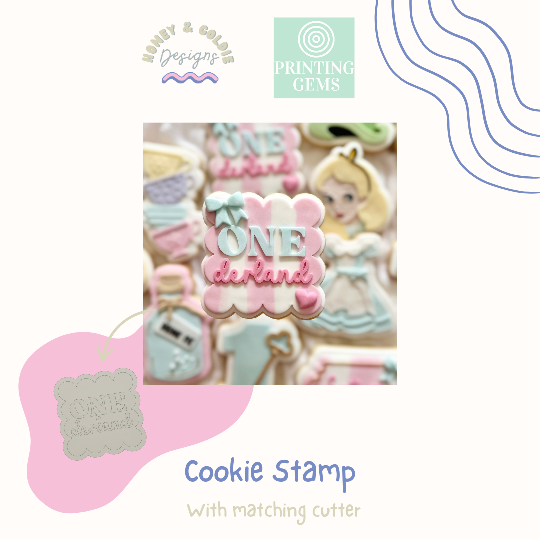 Alice Onederland raised stamp by Honey & Goldie