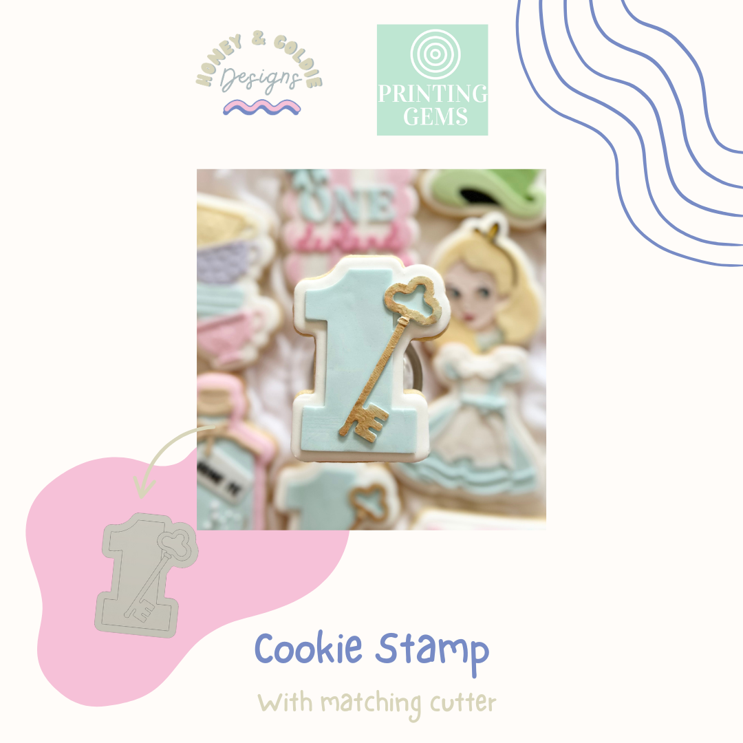 Alice One with key raised stamp by Honey & Goldie