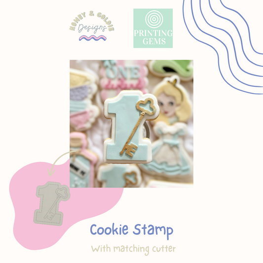 Alice One with key raised stamp by Honey & Goldie