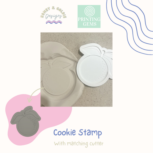 Orange raised stamp by Honey & Goldie