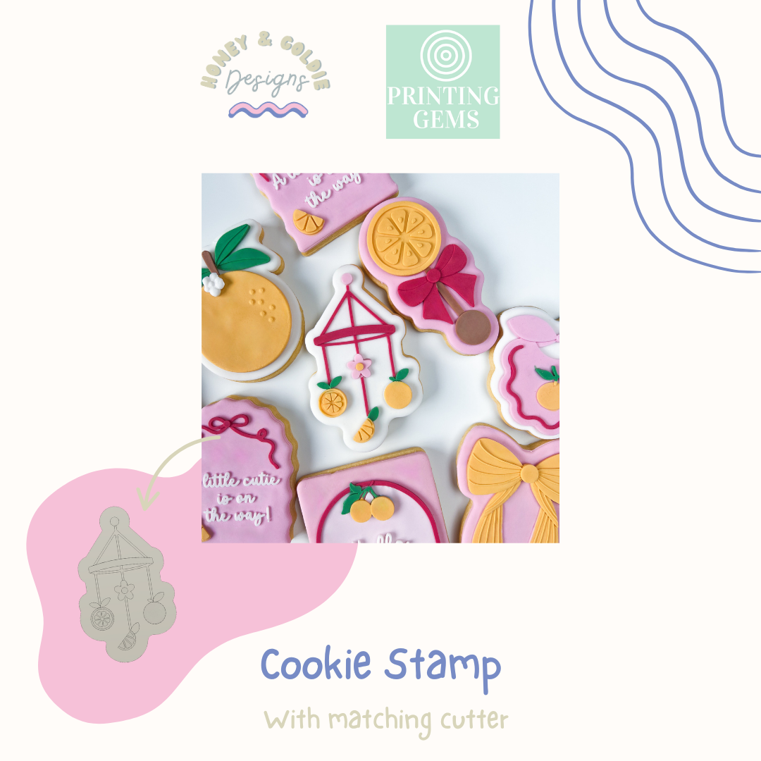 Orange mobile raised stamp by Honey & Goldie