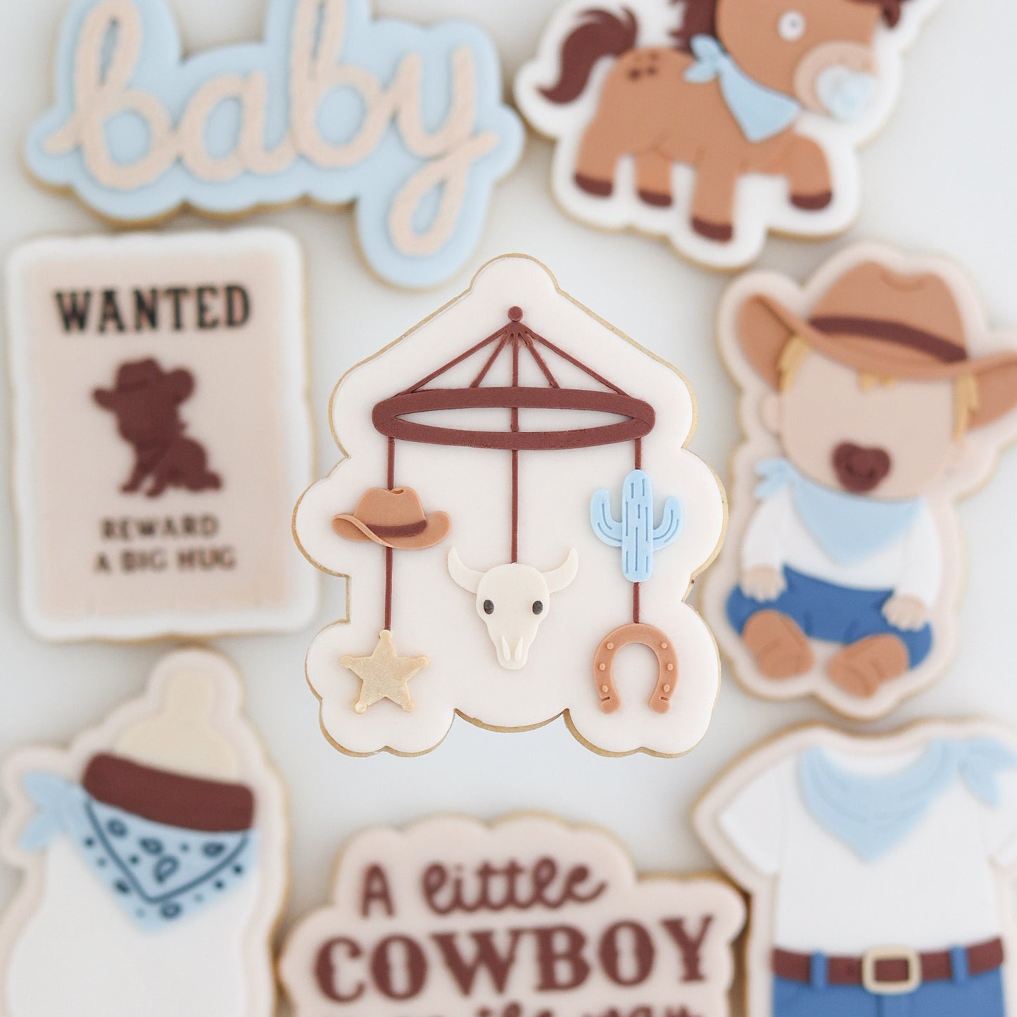 A Little Cowboy is On the Way Set raised stamp by Le Monde De Mely