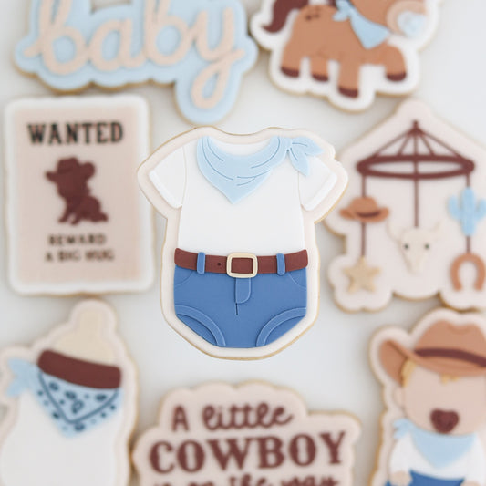 A Little Cowboy is On the Way Set raised stamp by Le Monde De Mely