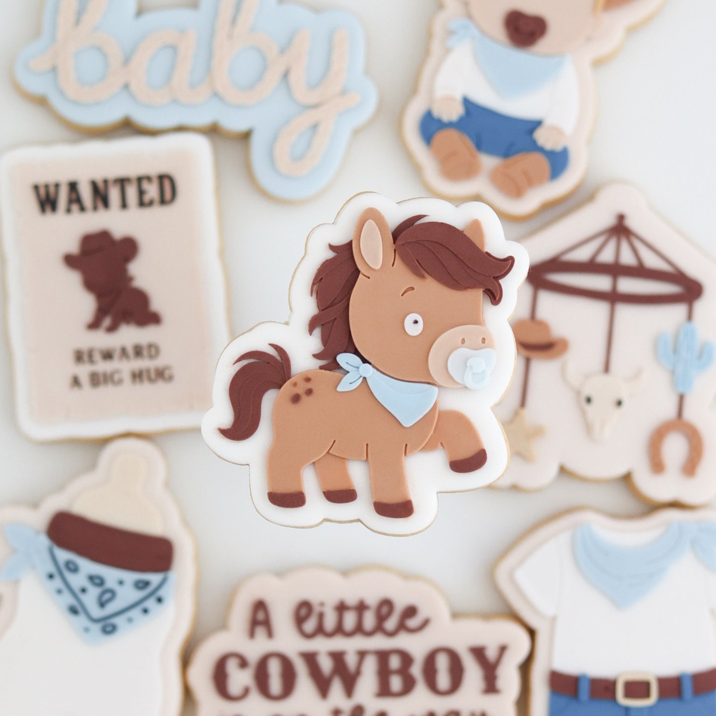 A Little Cowboy is On the Way Set raised stamp by Le Monde De Mely