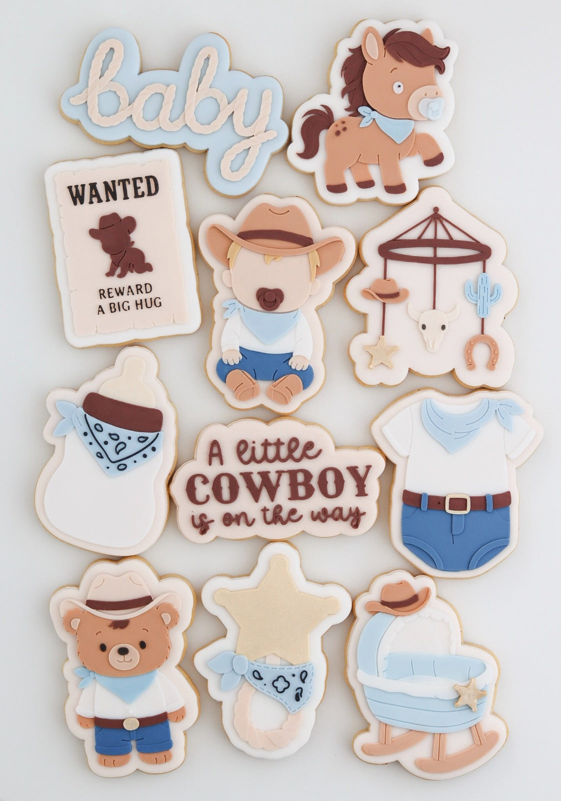 A Little Cowboy is On the Way Set raised stamp by Le Monde De Mely