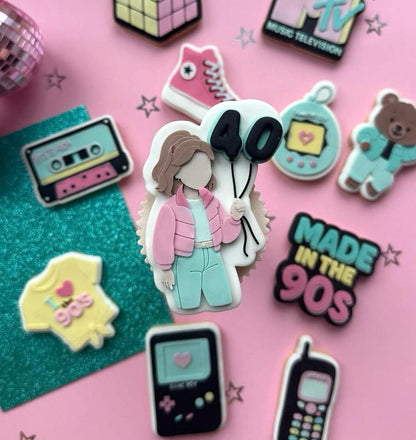Retro 90's Set raised stamp by Le Monde De Mely