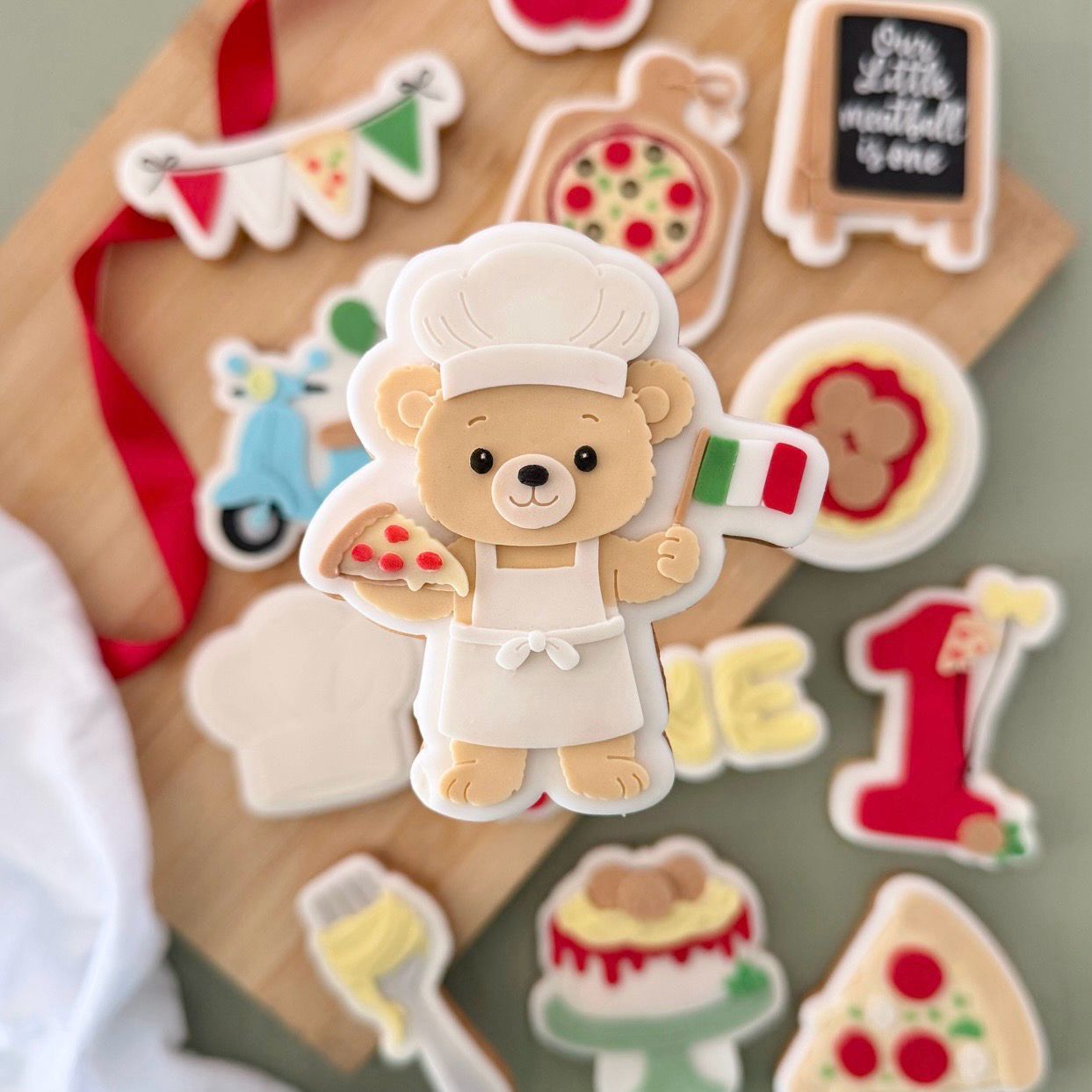Pizza & Pasta Set raised stamp by Le Monde De Mely