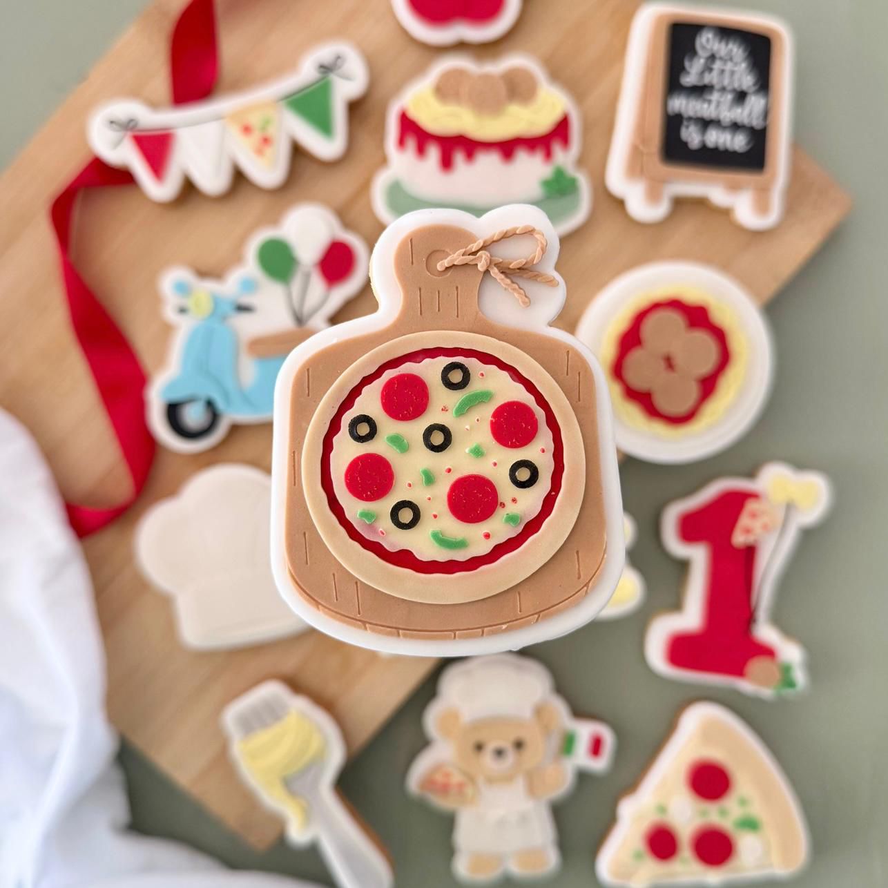 Pizza & Pasta Set raised stamp by Le Monde De Mely