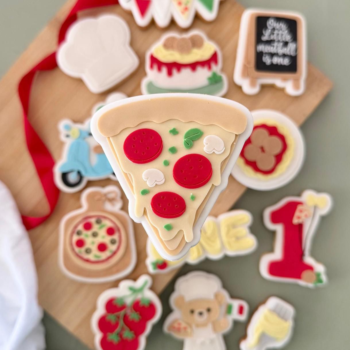 Pizza & Pasta Set raised stamp by Le Monde De Mely