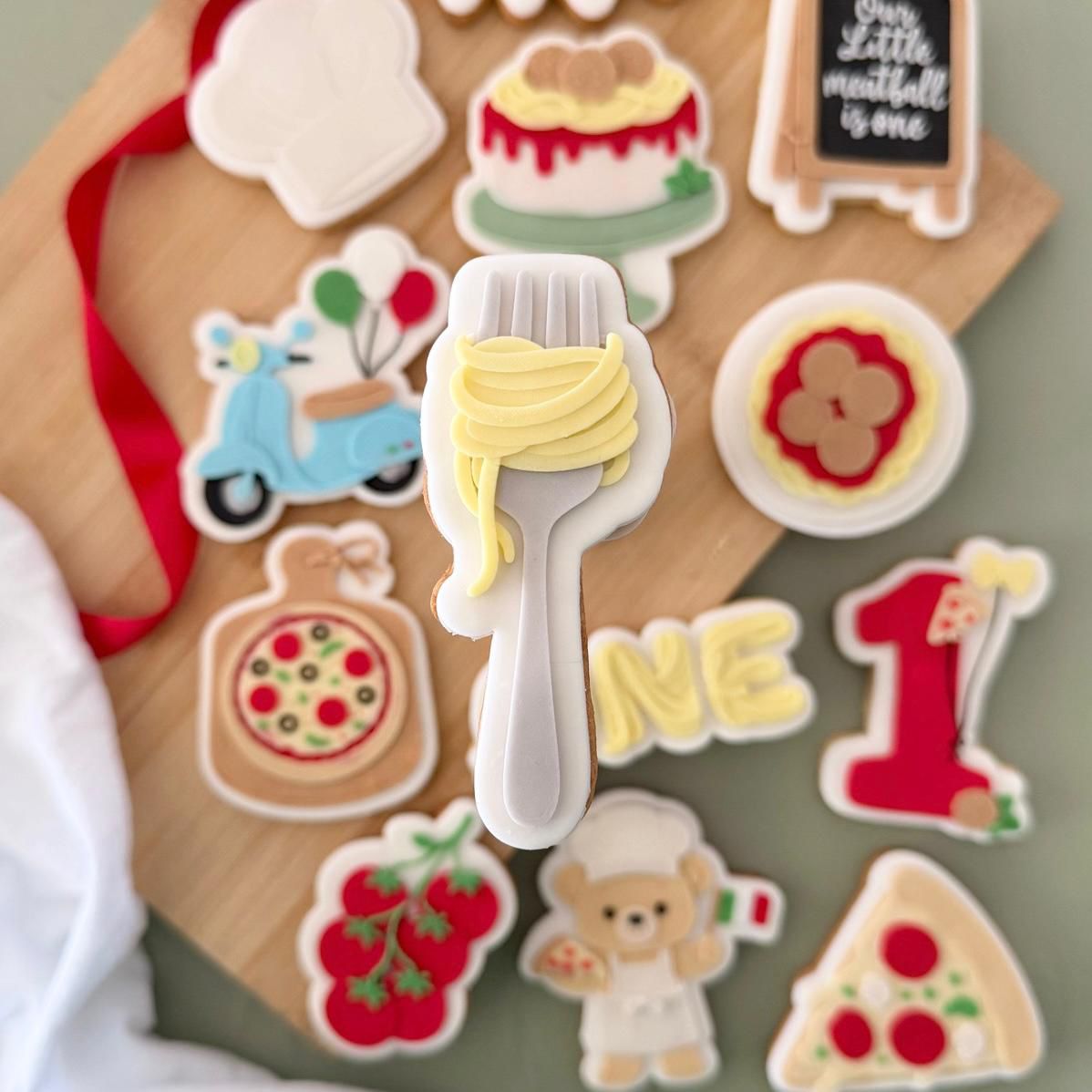 Pizza & Pasta Set raised stamp by Le Monde De Mely