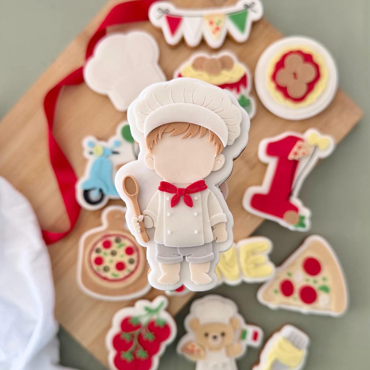 Pizza & Pasta Set raised stamp by Le Monde De Mely