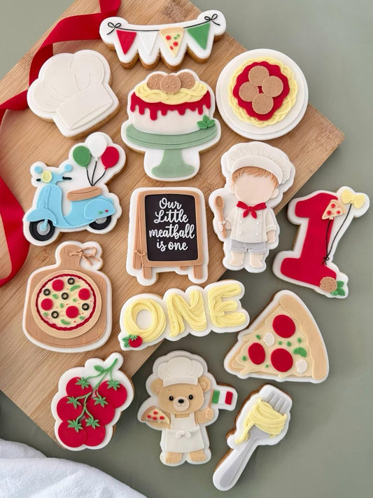 Pizza & Pasta Set raised stamp by Le Monde De Mely