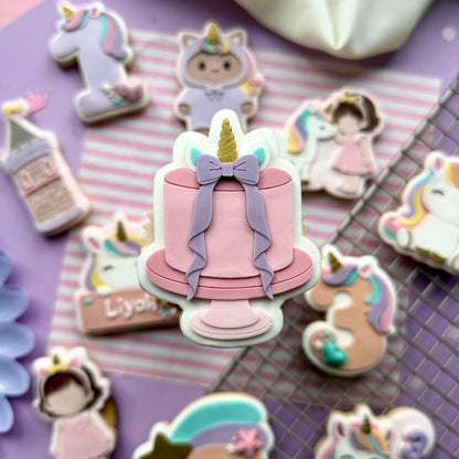 Unicorn birthday Set raised stamp by Le Monde De Mely
