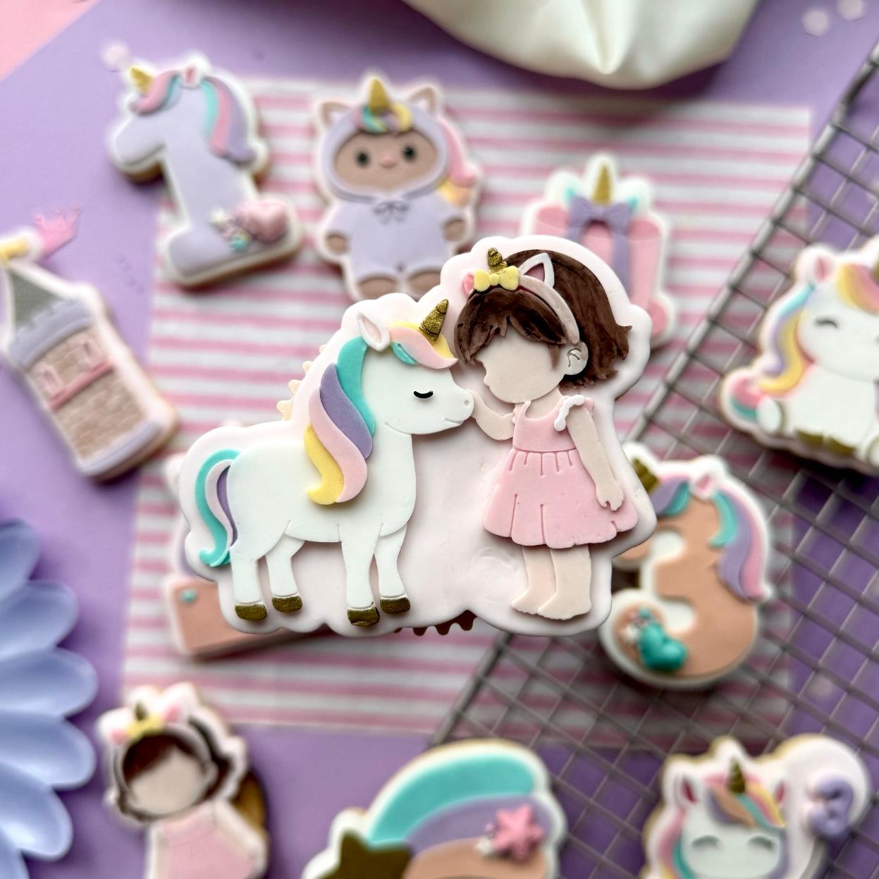 Unicorn birthday Set raised stamp by Le Monde De Mely