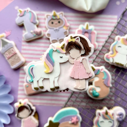 Unicorn birthday Set raised stamp by Le Monde De Mely