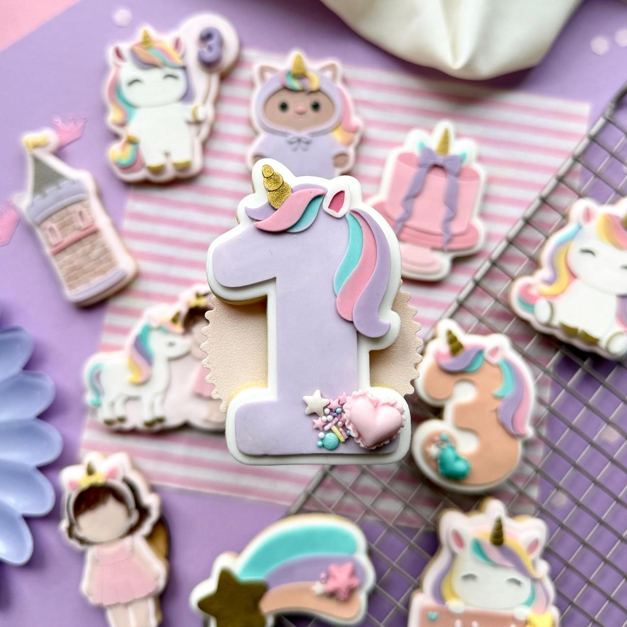 Unicorn birthday Set raised stamp by Le Monde De Mely