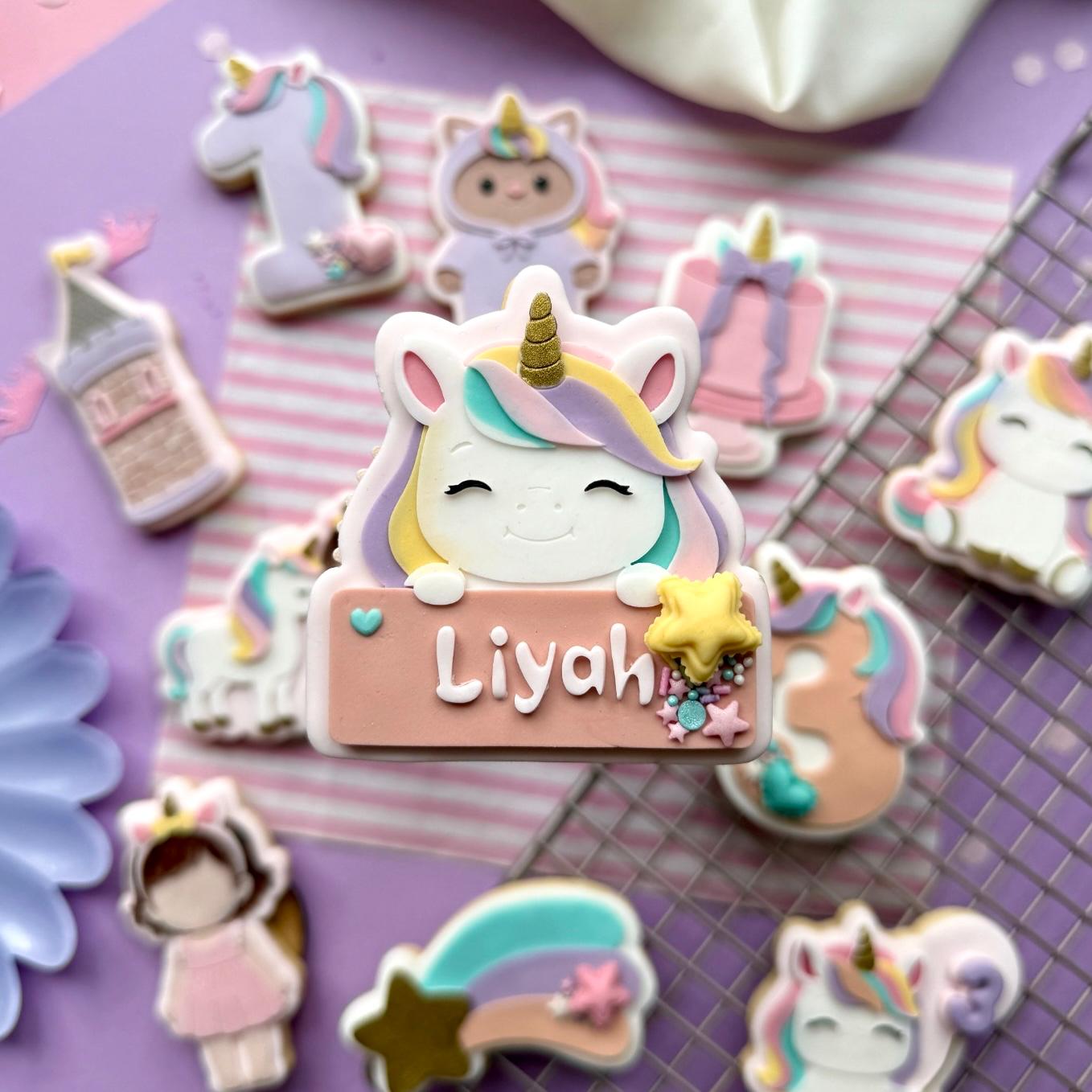 Unicorn birthday Set raised stamp by Le Monde De Mely
