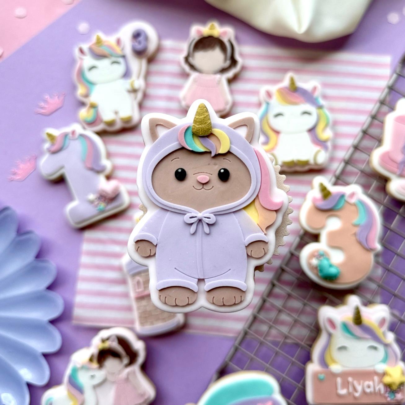 Unicorn birthday Set raised stamp by Le Monde De Mely