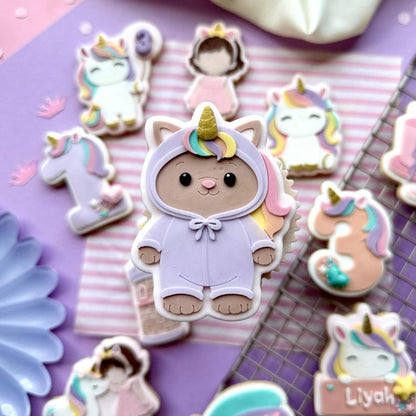 Unicorn birthday Set raised stamp by Le Monde De Mely