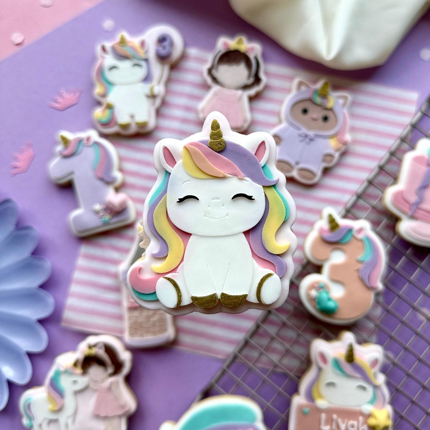 Unicorn birthday Set raised stamp by Le Monde De Mely