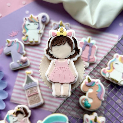Unicorn birthday Set raised stamp by Le Monde De Mely