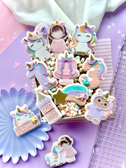 Unicorn birthday Set raised stamp by Le Monde De Mely
