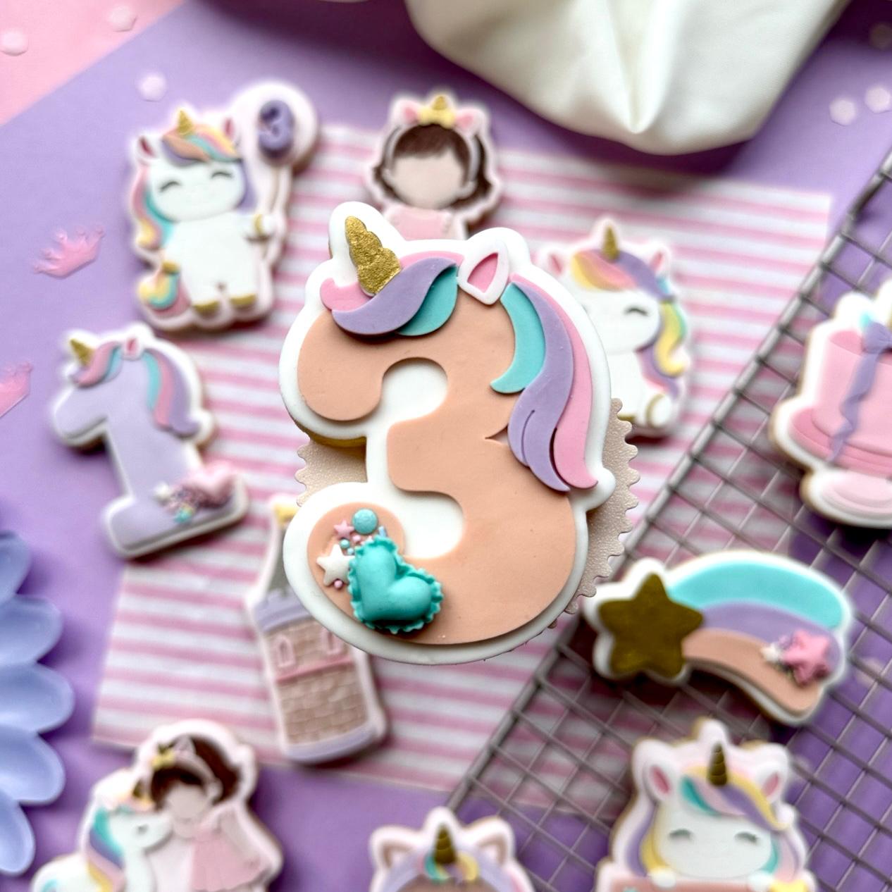 Unicorn birthday Set raised stamp by Le Monde De Mely