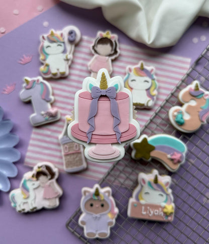 Unicorn birthday Set raised stamp by Le Monde De Mely