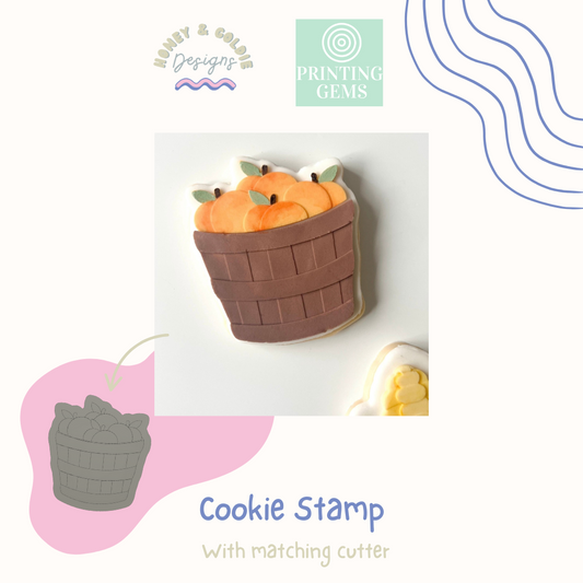 Bucket of Peaches raised stamp by Honey & Goldie
