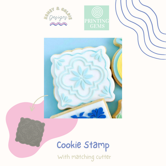 Positano Tile raised stamp by Honey & Goldie