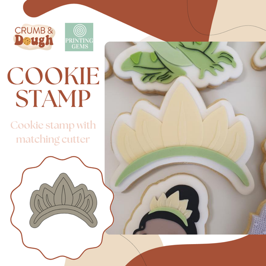 Frog Tiara raised stamp by Crumb and Dough
