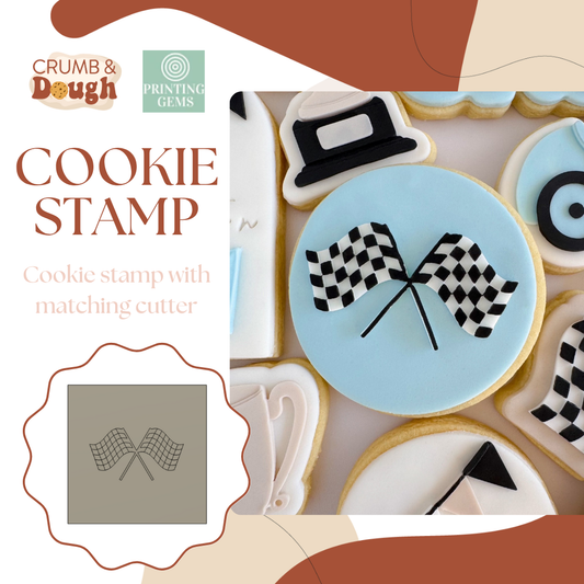 Racing Flags Plate raised stamp by Crumb and Dough