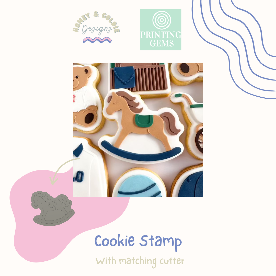 Rocking Horse raised stamp by Honey & Goldie
