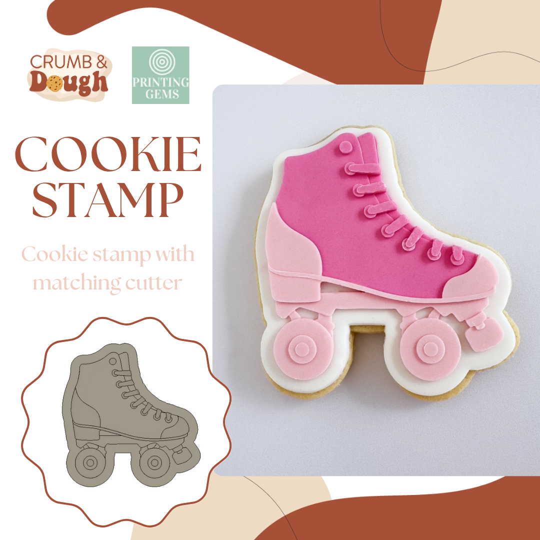 Roller Skate raised stamp by Crumb and Dough