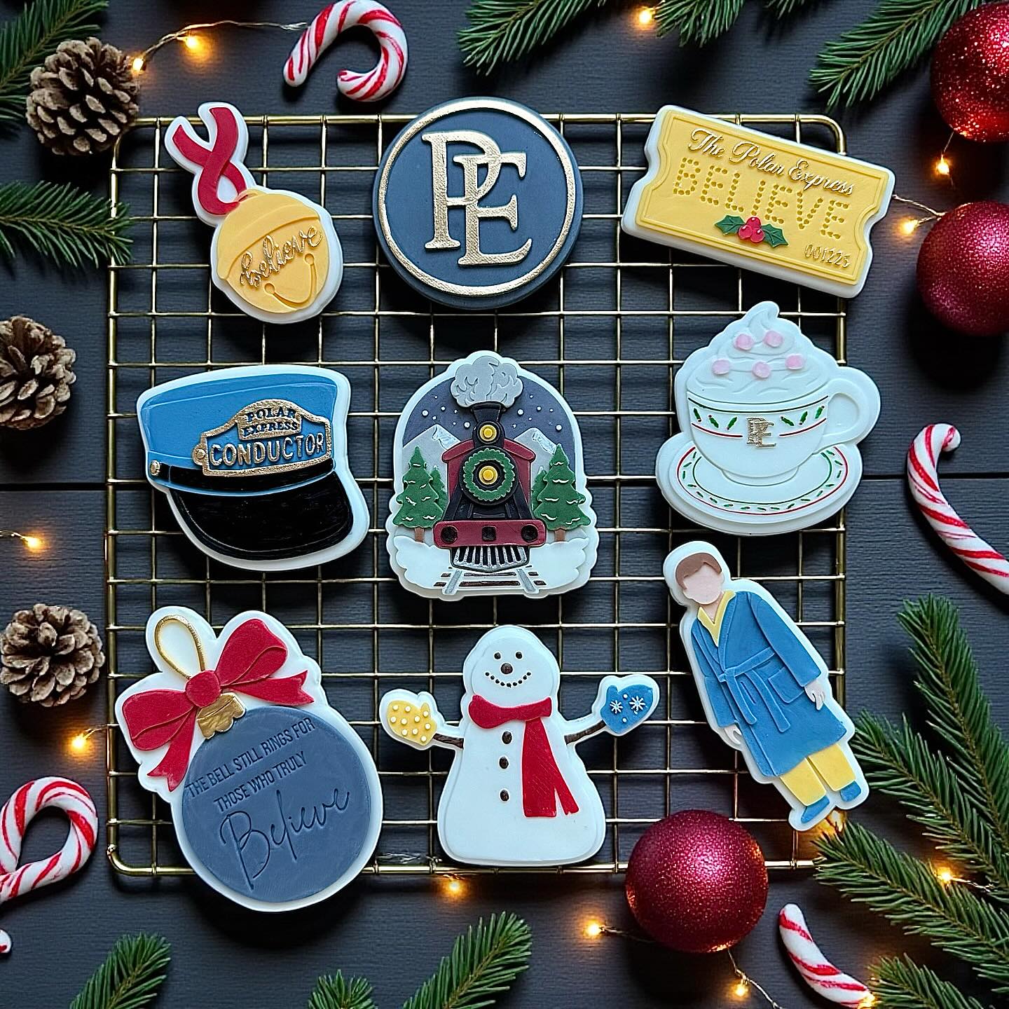 Christmas Winter Train Set raised stamp by Bennetts Biccys