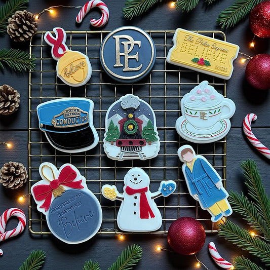 Christmas Winter Train Set raised stamp by Bennetts Biccys