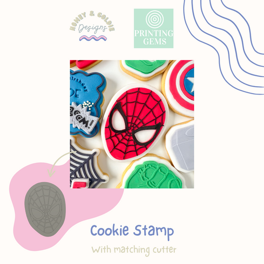 Spider face raised stamp by Honey & Goldie