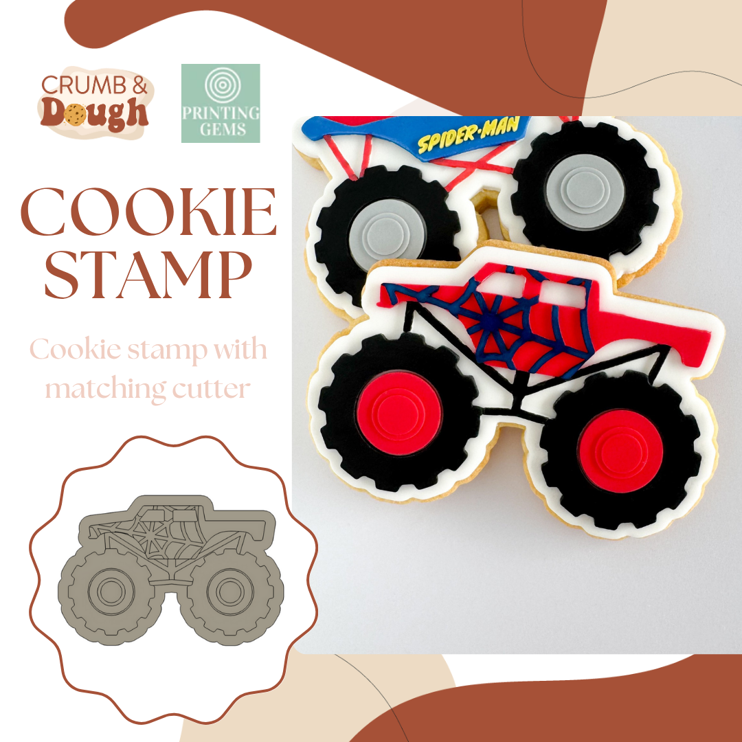 Spider Truck with web raised stamp by Crumb and Dough