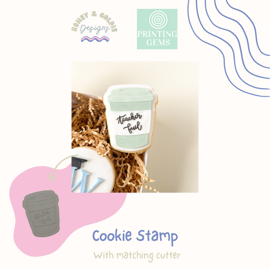 Teacher Fuel raised stamp by Honey & Goldie