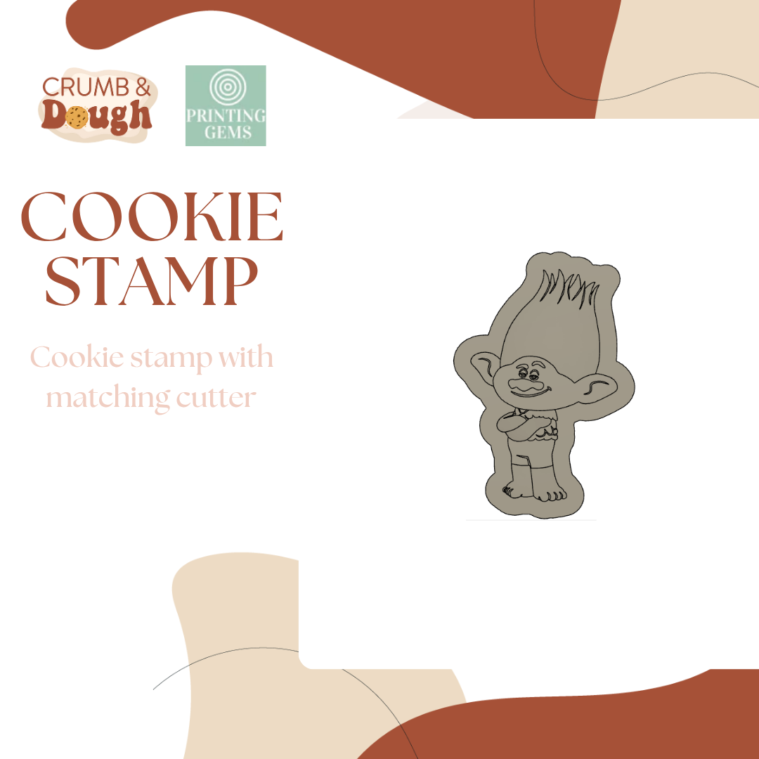 Boyfriend Troll raised stamp by Crumb and Dough