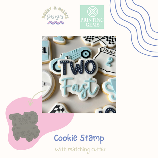 Two Fast raised stamp by Honey & Goldie