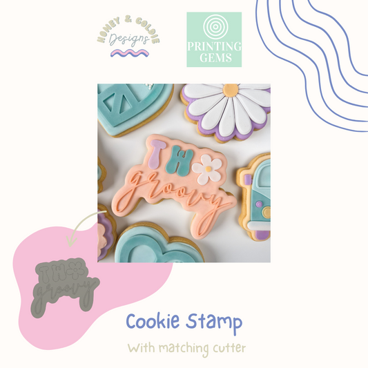 Two groovy raised stamp by Honey & Goldie