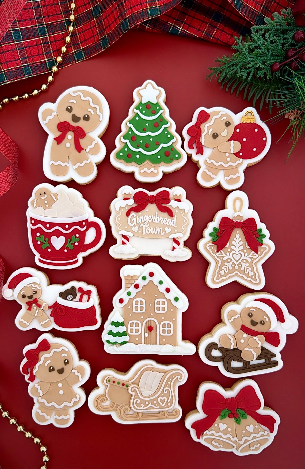Christmas Gingerbread Town raised stamp by Le Monde De Mely