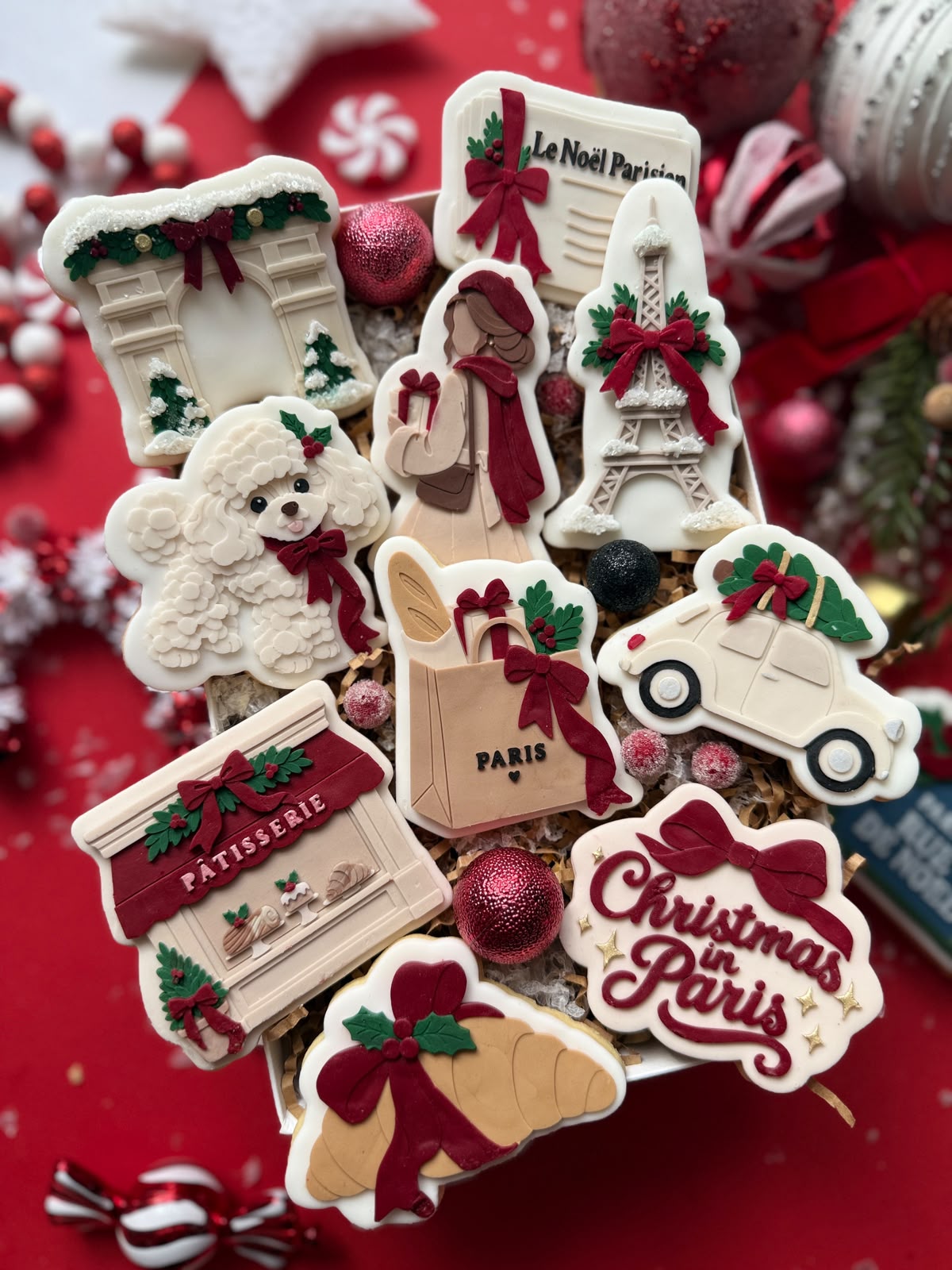 Christmas In Paris Set raised stamp by Le Monde De Mely