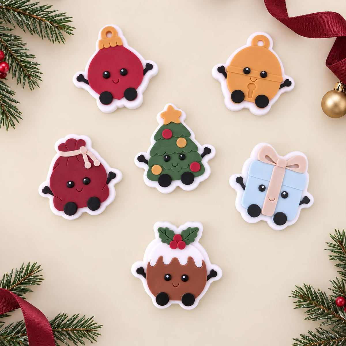 Christmas Mini Characters Set raised stamp by Le Monde De Mely