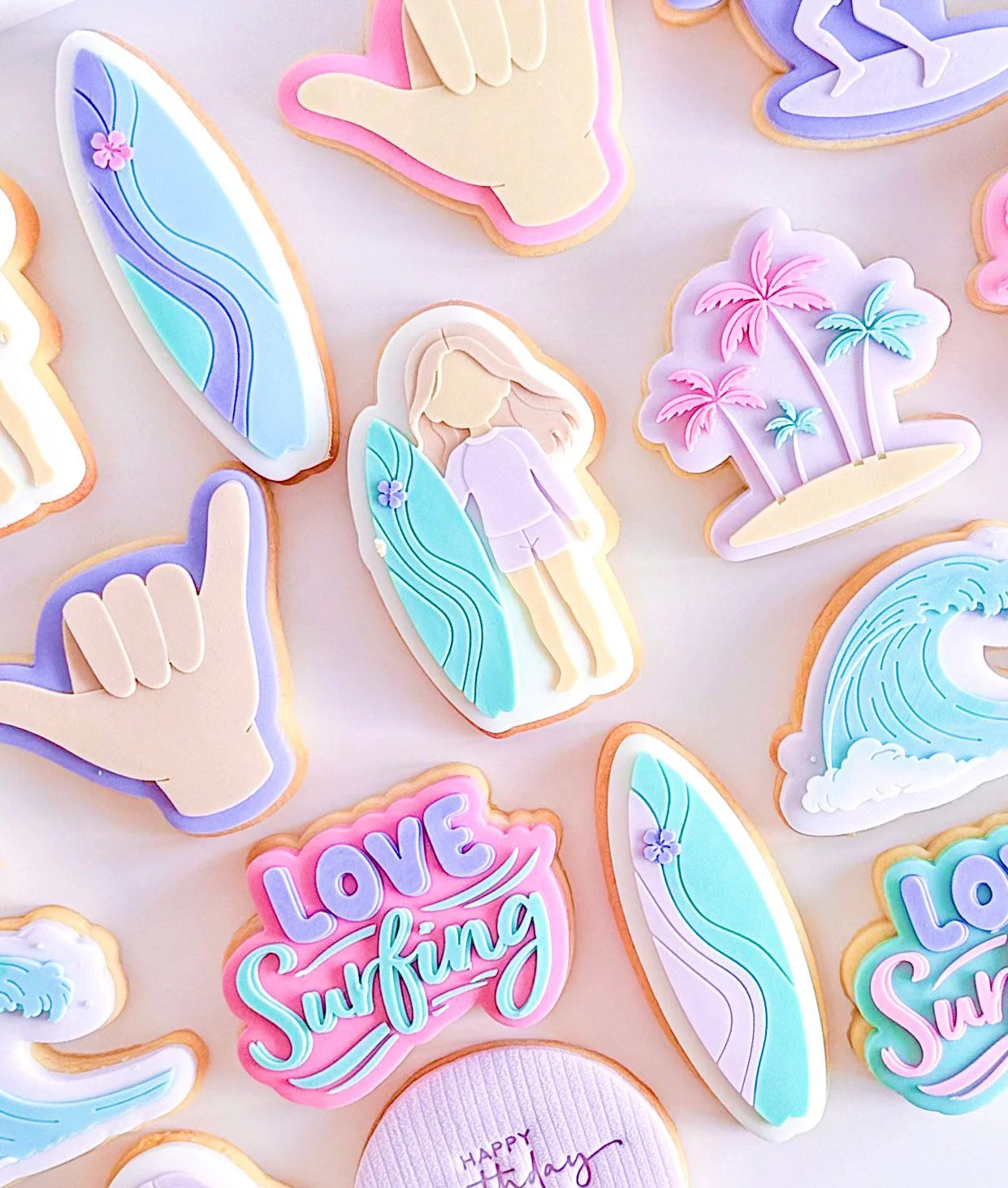 Love Surfing Set raised stamp by Le Monde De Mely