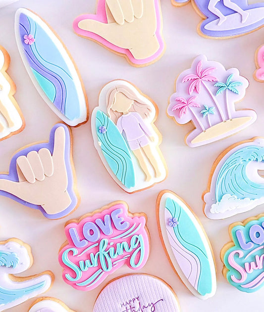 Love Surfing Set raised stamp by Le Monde De Mely